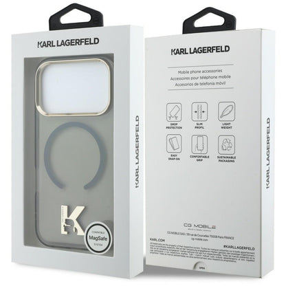Husa MagSafe pentru Apple iPhone 18 Pro / 17 Pro, Karl Lagerfeld, IML Karl Head Logo, Neagra