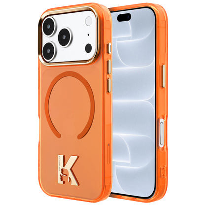 Husa MagSafe pentru Apple iPhone 18 Pro / 17 Pro, Karl Lagerfeld, IML Karl Head Logo, Portocalie
