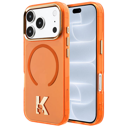 Husa MagSafe pentru Apple iPhone 18 Pro / 17 Pro, Karl Lagerfeld, IML Karl Head Logo, Portocalie