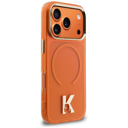 Husa MagSafe pentru Apple iPhone 18 Pro / 17 Pro, Karl Lagerfeld, IML Karl Head Logo, Portocalie