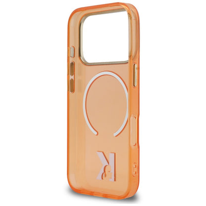 Husa MagSafe pentru Apple iPhone 18 Pro / 17 Pro, Karl Lagerfeld, IML Karl Head Logo, Portocalie