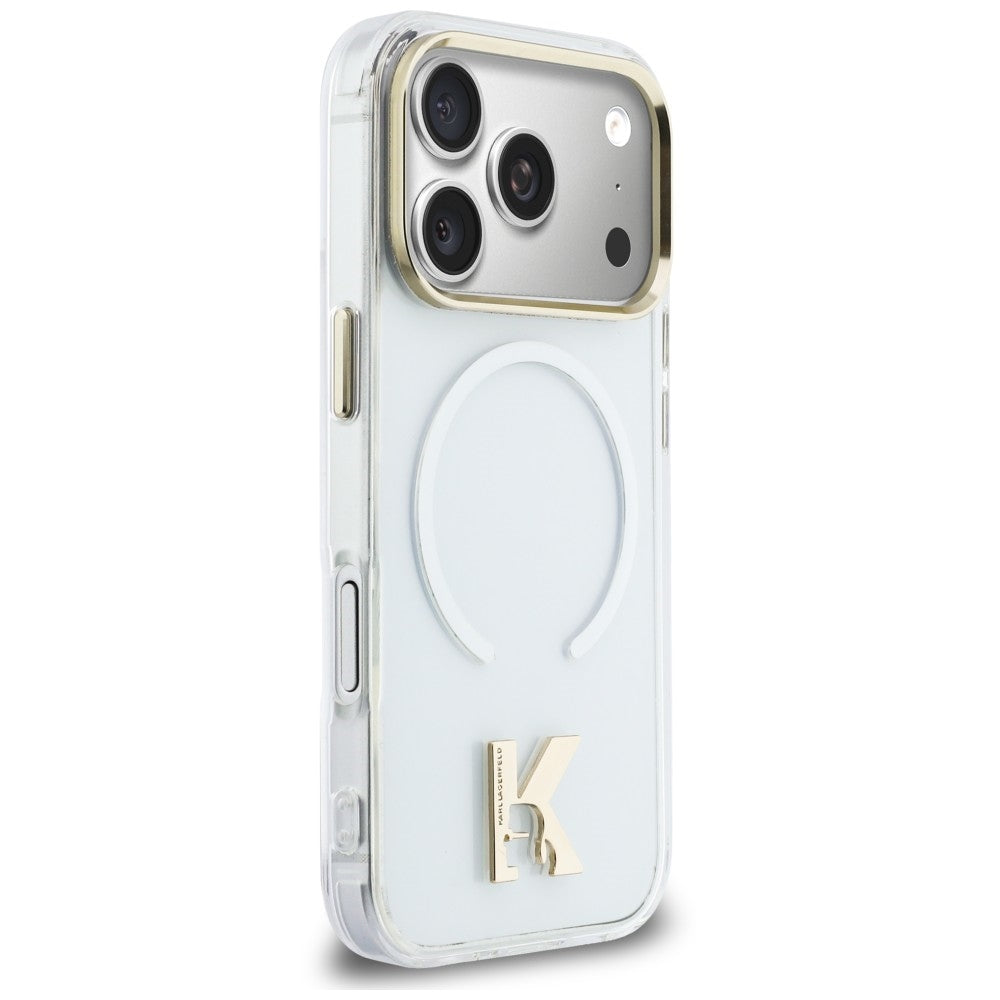 Husa MagSafe pentru Apple iPhone 18 Pro / 17 Pro, Karl Lagerfeld, IML Karl Head Logo, Transparenta