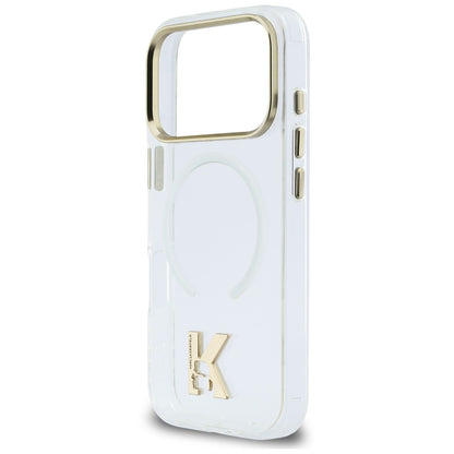 Husa MagSafe pentru Apple iPhone 18 Pro / 17 Pro, Karl Lagerfeld, IML Karl Head Logo, Transparenta