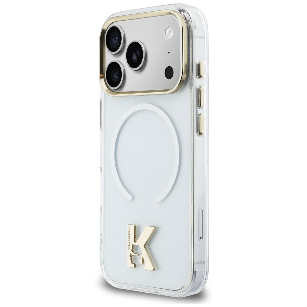 Husa MagSafe pentru Apple iPhone 18 Pro / 17 Pro, Karl Lagerfeld, IML Karl Head Logo, Transparenta