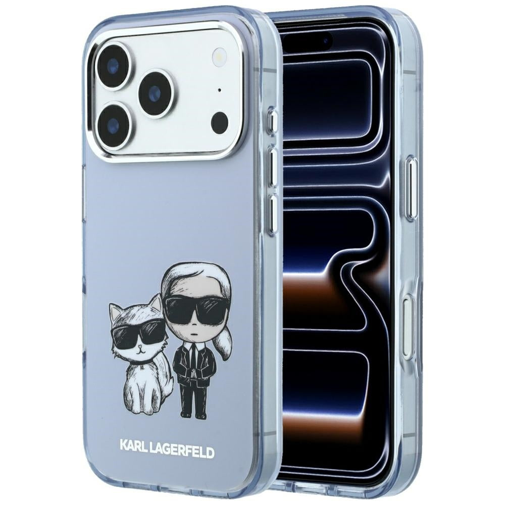 Husa MagSafe pentru Apple iPhone 18 Pro / 17 Pro, Karl Lagerfeld, IML KC Bodies Sketch Print, Albastra
