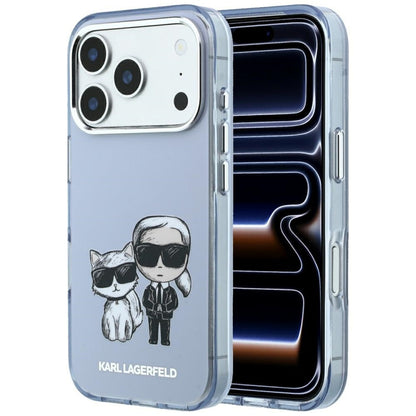 Husa MagSafe pentru Apple iPhone 18 Pro / 17 Pro, Karl Lagerfeld, IML KC Bodies Sketch Print, Albastra
