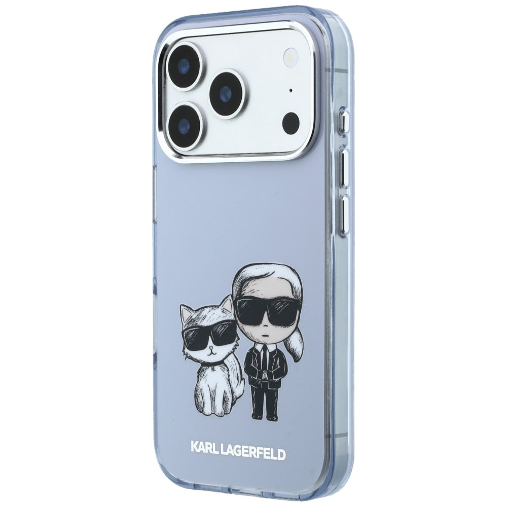 Husa MagSafe pentru Apple iPhone 18 Pro / 17 Pro, Karl Lagerfeld, IML KC Bodies Sketch Print, Albastra