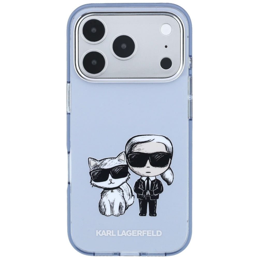 Husa MagSafe pentru Apple iPhone 18 Pro / 17 Pro, Karl Lagerfeld, IML KC Bodies Sketch Print, Albastra