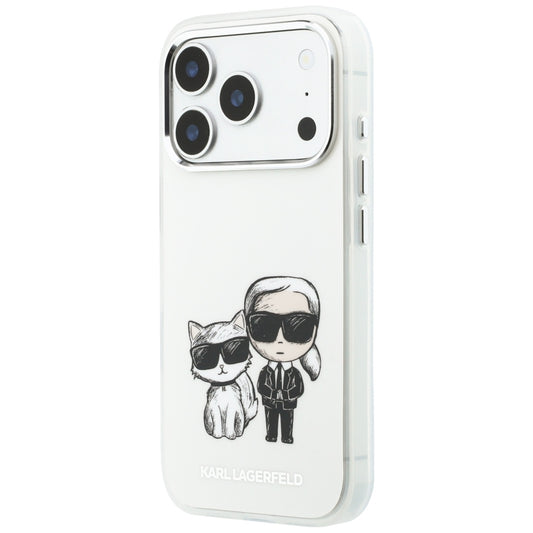 Husa MagSafe pentru Apple iPhone 18 Pro / 17 Pro, Karl Lagerfeld, IML KC Bodies Sketch Print, Bej