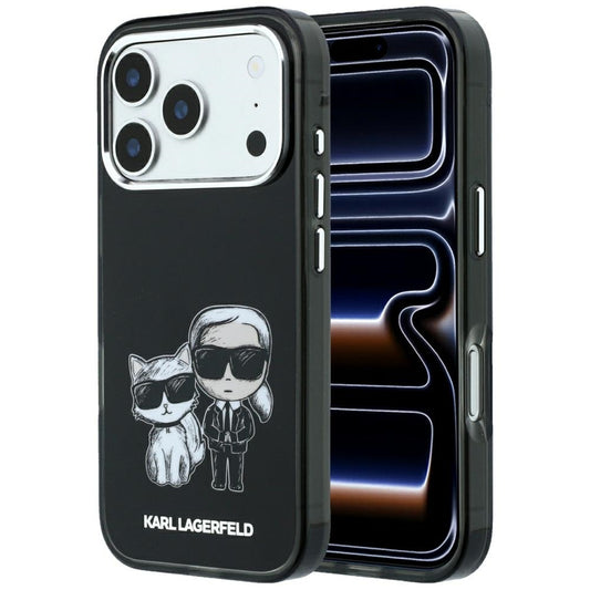 Husa MagSafe pentru Apple iPhone 18 Pro / 17 Pro, Karl Lagerfeld, IML KC Bodies Sketch Print, Neagra