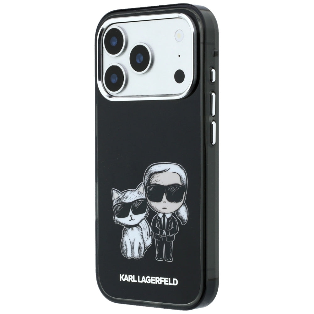 Husa MagSafe pentru Apple iPhone 18 Pro / 17 Pro, Karl Lagerfeld, IML KC Bodies Sketch Print, Neagra