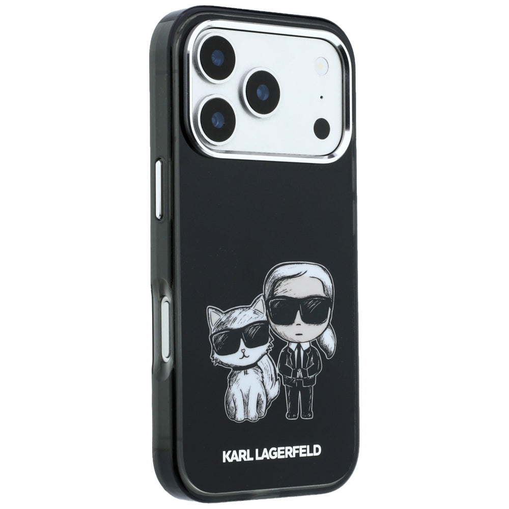 Husa MagSafe pentru Apple iPhone 18 Pro / 17 Pro, Karl Lagerfeld, IML KC Bodies Sketch Print, Neagra
