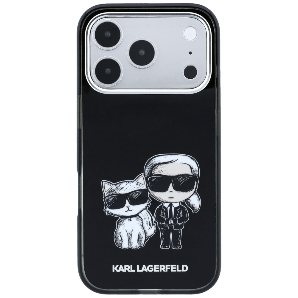 Husa MagSafe pentru Apple iPhone 18 Pro / 17 Pro, Karl Lagerfeld, IML KC Bodies Sketch Print, Neagra