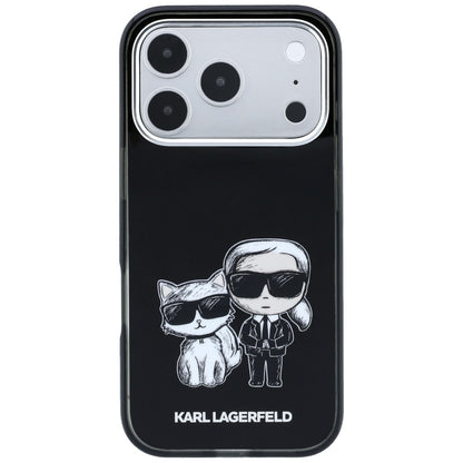 Husa MagSafe pentru Apple iPhone 18 Pro / 17 Pro, Karl Lagerfeld, IML KC Bodies Sketch Print, Neagra