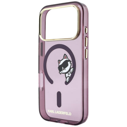 Husa MagSafe pentru Apple iPhone 18 Pro / 17 Pro, Karl Lagerfeld, IML Peekaboo Print and Metal Frame, Visinie