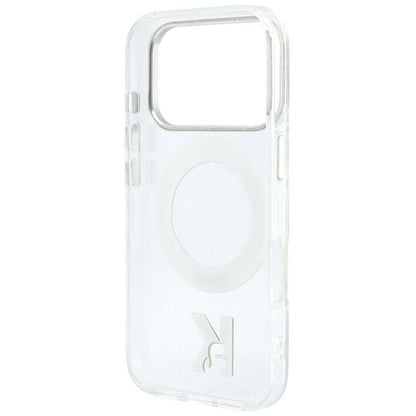 Husa MagSafe pentru Apple iPhone 18 Pro / 17 Pro, Karl Lagerfeld, IML Ring Stand Kameo Metal, Transparenta