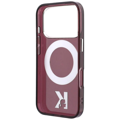Husa MagSafe pentru Apple iPhone 18 Pro / 17 Pro, Karl Lagerfeld, IML Ring Stand Kameo Metal, Visinie