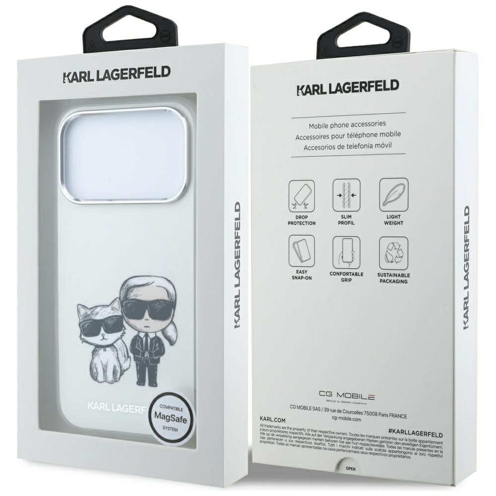 Husa MagSafe pentru Apple iPhone 18 Pro / 17 Pro, Karl Lagerfeld, KC Bodies Sketch, Bej