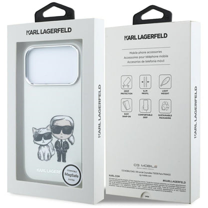 Husa MagSafe pentru Apple iPhone 18 Pro / 17 Pro, Karl Lagerfeld, KC Bodies Sketch, Bej