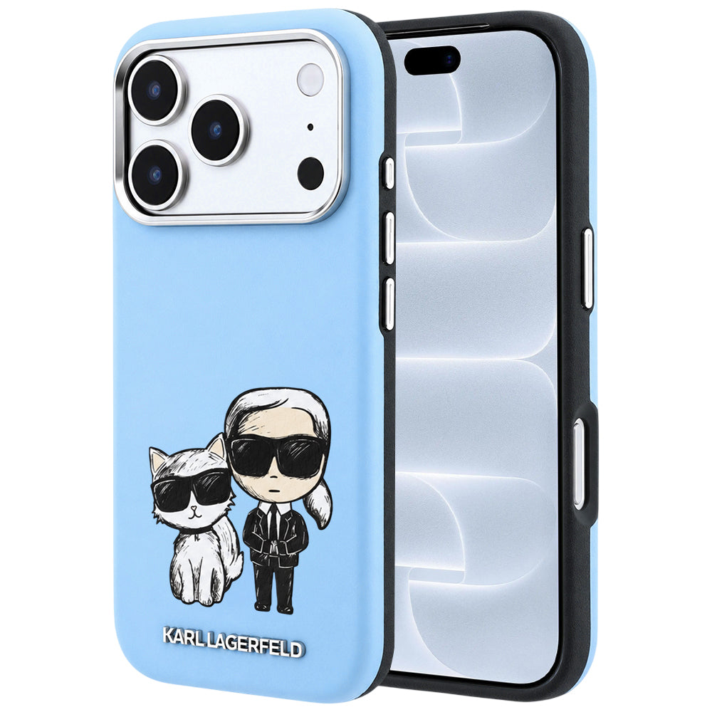 Husa MagSafe pentru Apple iPhone 18 Pro / 17 Pro, Karl Lagerfeld, KC Bodies Sketch, Bleu