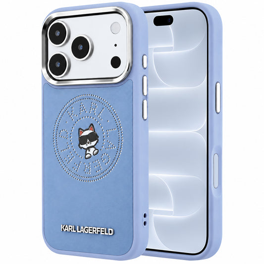 Husa MagSafe pentru Apple iPhone 18 Pro / 17 Pro, Karl Lagerfeld, Point and Choupette Sketch, Bleu