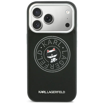 Husa MagSafe pentru Apple iPhone 18 Pro / 17 Pro, Karl Lagerfeld, Point and Choupette Sketch, Neagra