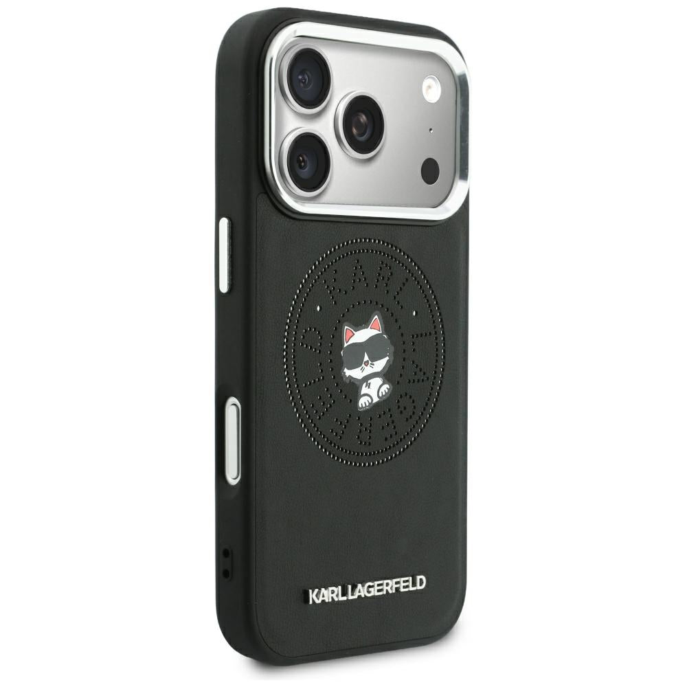 Husa MagSafe pentru Apple iPhone 18 Pro / 17 Pro, Karl Lagerfeld, Point and Choupette Sketch, Neagra