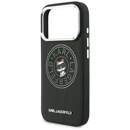 Husa MagSafe pentru Apple iPhone 18 Pro / 17 Pro, Karl Lagerfeld, Point and Choupette Sketch, Neagra