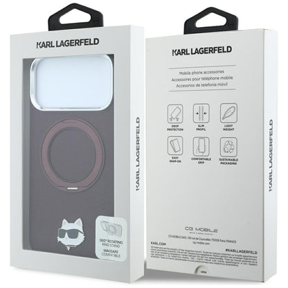 Husa MagSafe pentru Apple iPhone 18 Pro / 17 Pro, Karl Lagerfeld, Ring Stand 360 Choupette Pin, Visinie