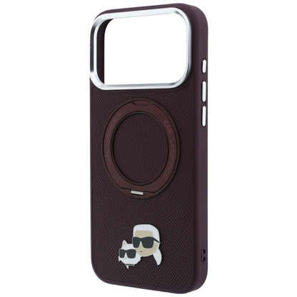 Husa MagSafe pentru Apple iPhone 18 Pro / 17 Pro, Karl Lagerfeld, Ring Stand 360 Karl & Choupette Pin, Visinie