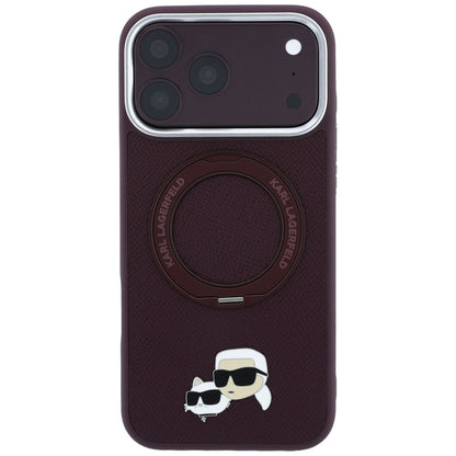 Husa MagSafe pentru Apple iPhone 18 Pro / 17 Pro, Karl Lagerfeld, Ring Stand 360 Karl & Choupette Pin, Visinie
