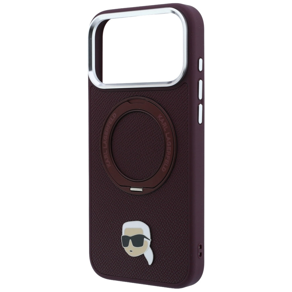 Husa MagSafe pentru Apple iPhone 18 Pro / 17 Pro, Karl Lagerfeld, Ring Stand 360 Karl Pin, Visinie