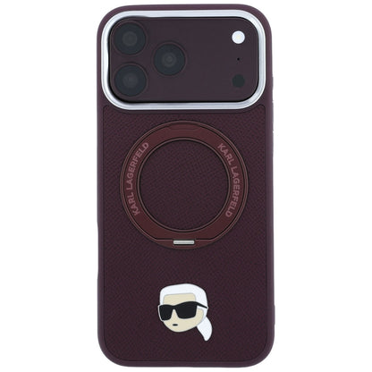 Husa MagSafe pentru Apple iPhone 18 Pro / 17 Pro, Karl Lagerfeld, Ring Stand 360 Karl Pin, Visinie
