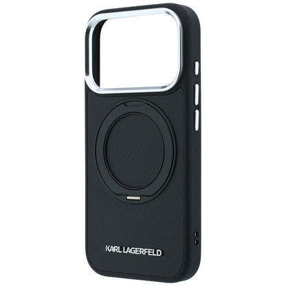 Husa MagSafe pentru Apple iPhone 18 Pro / 17 Pro, Karl Lagerfeld, Ring Stand 360 Saffiano, Neagra