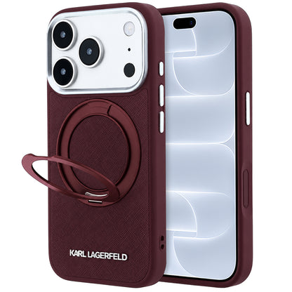 Husa MagSafe pentru Apple iPhone 18 Pro / 17 Pro, Karl Lagerfeld, Ring Stand 360 Saffiano, Visinie