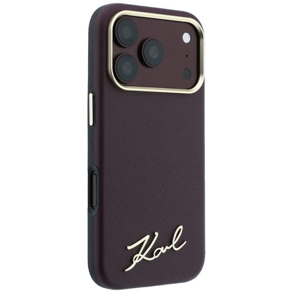 Husa MagSafe pentru Apple iPhone 18 Pro / 17 Pro, Karl Lagerfeld, Saffiano Small Script Metal Logo, Visinie