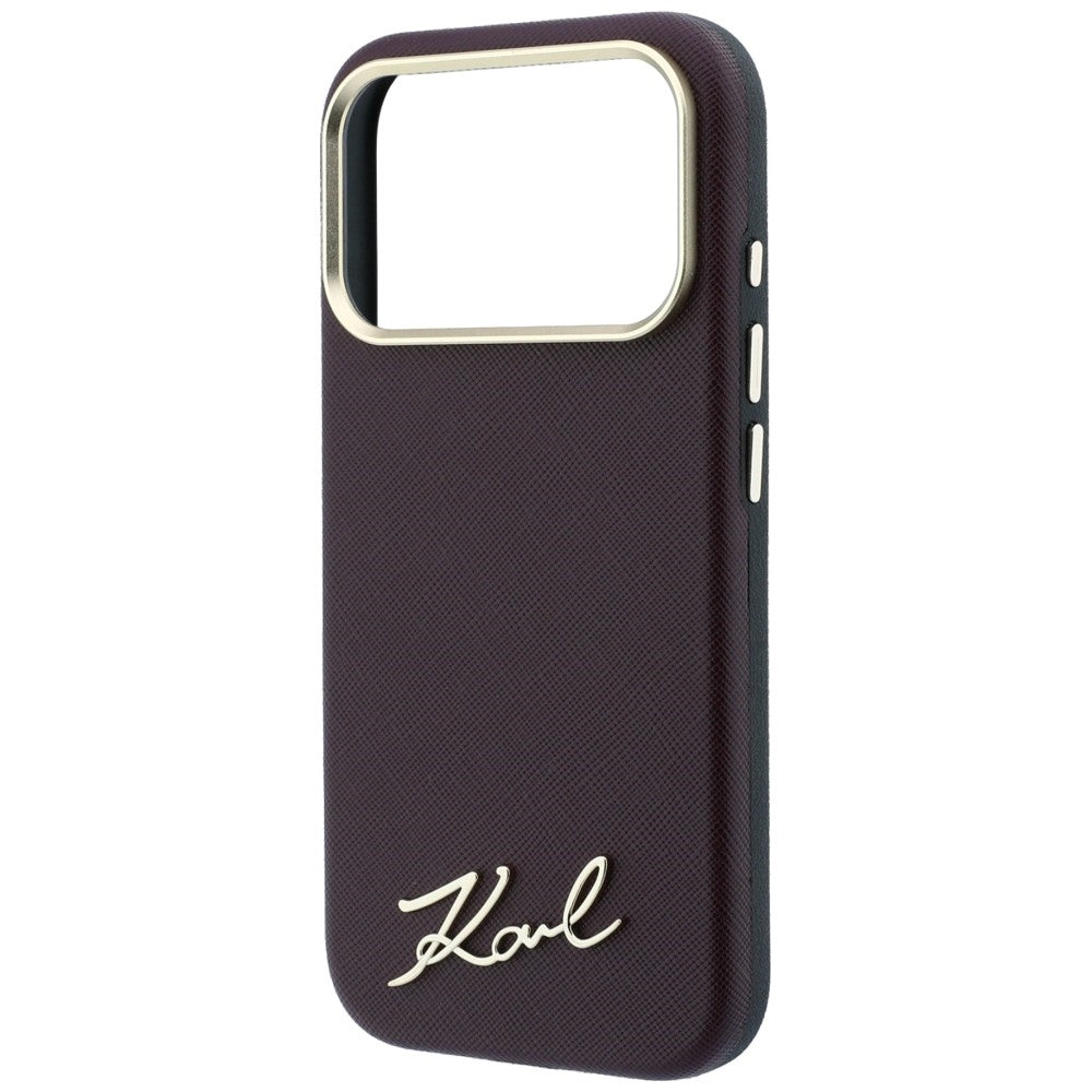 Husa MagSafe pentru Apple iPhone 18 Pro / 17 Pro, Karl Lagerfeld, Saffiano Small Script Metal Logo, Visinie