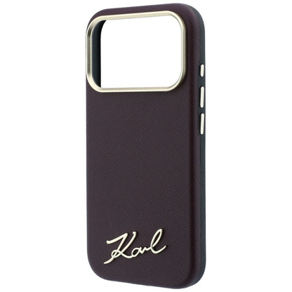 Husa MagSafe pentru Apple iPhone 18 Pro / 17 Pro, Karl Lagerfeld, Saffiano Small Script Metal Logo, Visinie