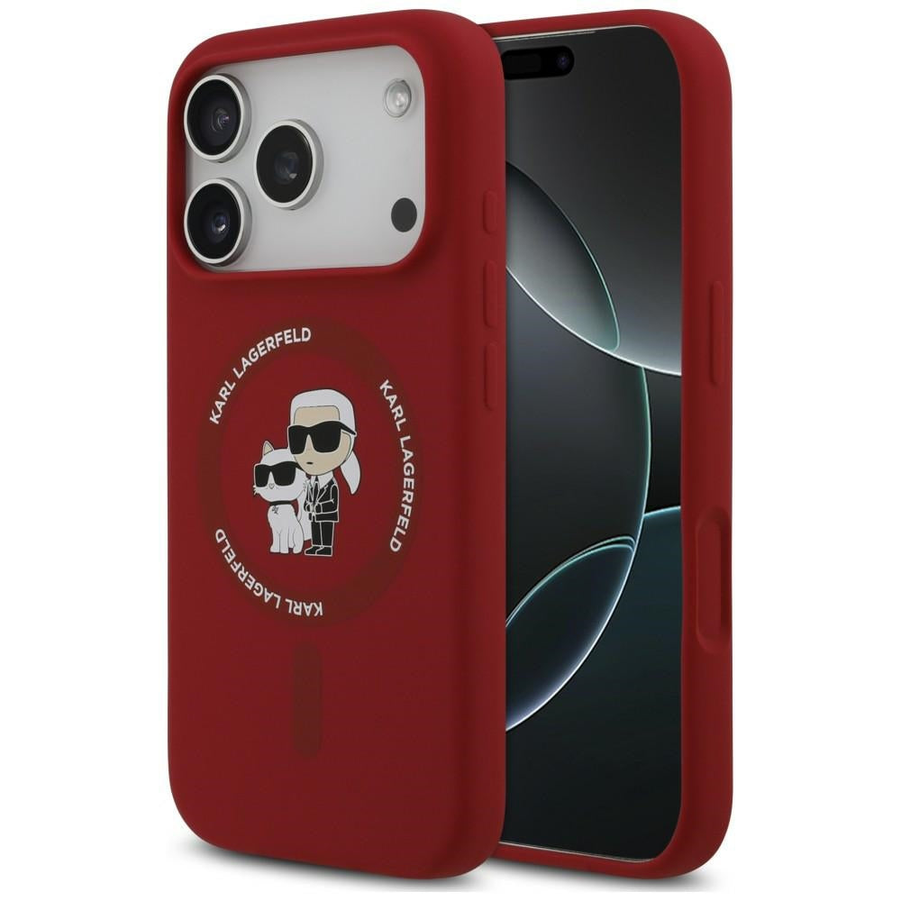 Husa MagSafe pentru Apple iPhone 18 Pro / 17 Pro, Karl Lagerfeld, Silicone Ring Karl & Choupette, Rosie