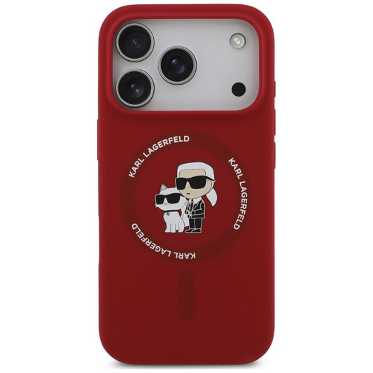 Husa MagSafe pentru Apple iPhone 18 Pro / 17 Pro, Karl Lagerfeld, Silicone Ring Karl & Choupette, Rosie