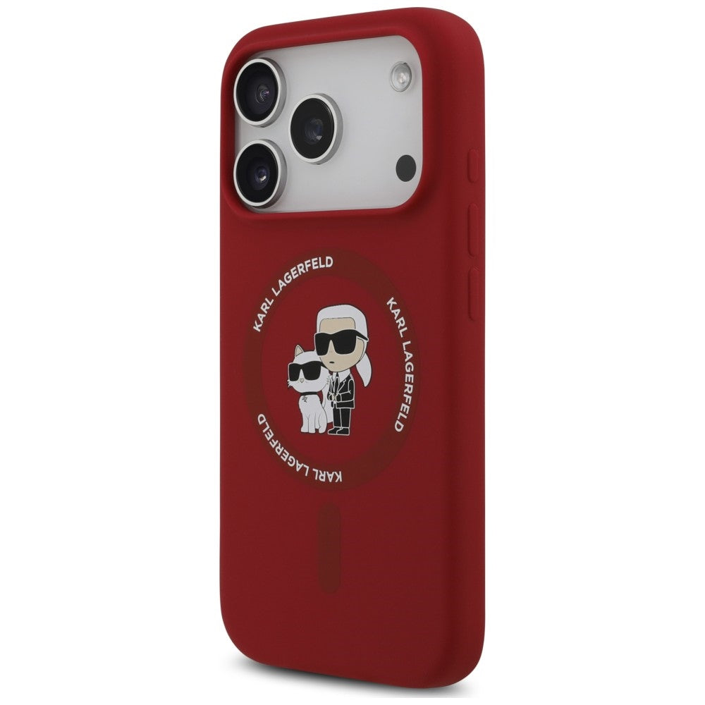 Husa MagSafe pentru Apple iPhone 18 Pro / 17 Pro, Karl Lagerfeld, Silicone Ring Karl & Choupette, Rosie