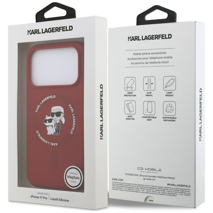Husa MagSafe pentru Apple iPhone 18 Pro / 17 Pro, Karl Lagerfeld, Silicone Ring Karl & Choupette, Rosie