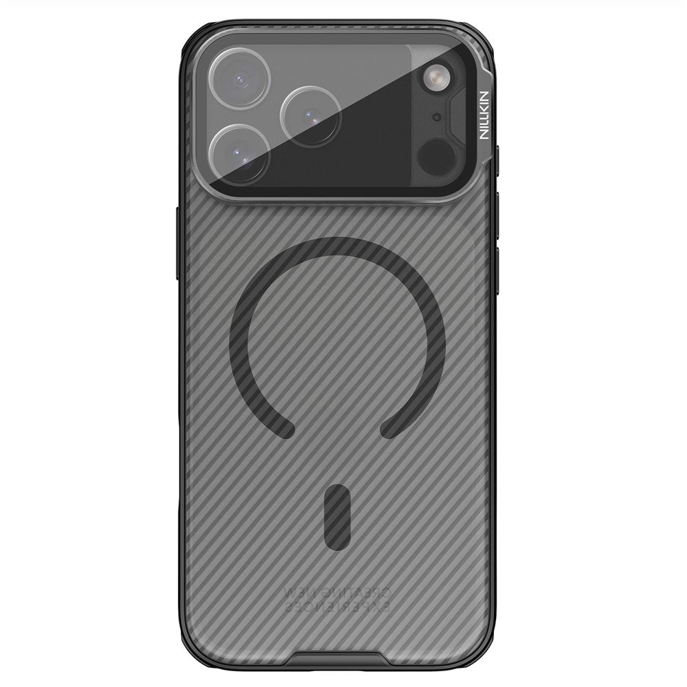 Husa MagSafe pentru Apple iPhone 18 Pro / 17 Pro, Nillkin, CamShield Prop, Neagra Transparenta