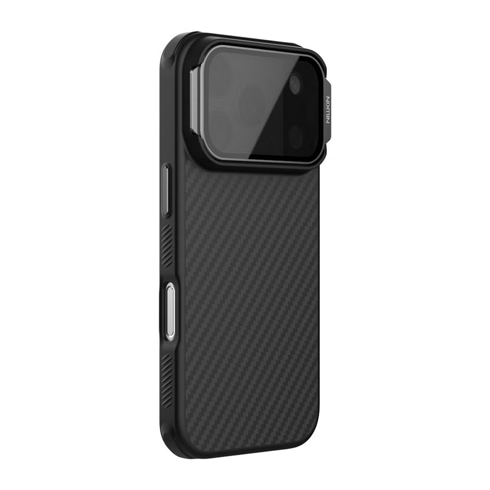 Husa MagSafe pentru Apple iPhone 18 Pro / 17 Pro, Nillkin, CarboProp with Transparent Black Lens Cover, Neagra