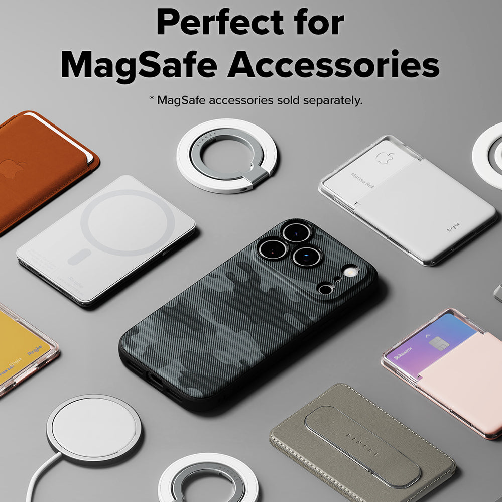 Husa MagSafe pentru Apple iPhone 18 Pro / 17 Pro, Ringke, Onyx, Camuflaj