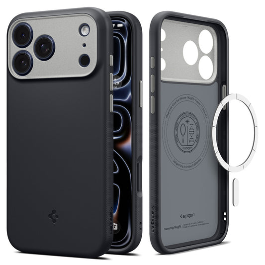 Husa MagSafe pentru Apple iPhone 18 Pro / 17 Pro, Spigen, Caseology Nano Pop, Neagra ACS12177