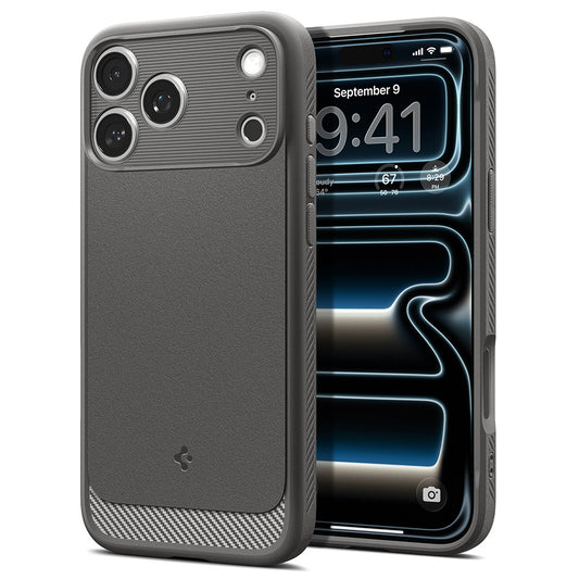 Husa MagSafe pentru Apple iPhone 18 Pro / 17 Pro, Spigen, Rugged Armor, Gri ACS12148