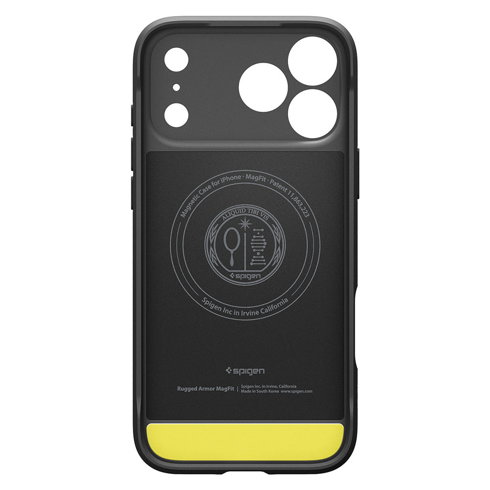 Husa MagSafe pentru Apple iPhone 18 Pro / 17 Pro, Spigen, Rugged Armor, Neagra Mata ACS12147