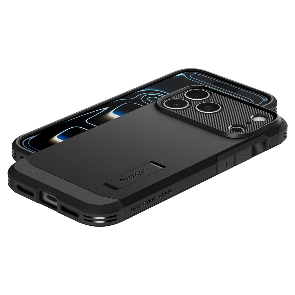 Husa MagSafe pentru Apple iPhone 18 Pro / 17 Pro, Spigen, Tough Armor T, Neagra ACS12173
