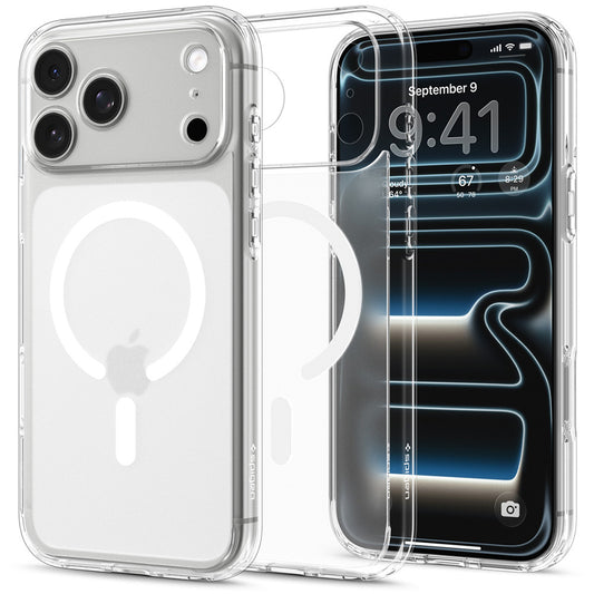 Husa MagSafe pentru Apple iPhone 18 Pro / 17 Pro, Spigen, Ultra Hybrid, Alba Satinata ACS12161
